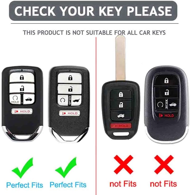 Cacacar Key Fob Cover 2016-2022 for Honda with Keychain, Premium Soft TPU Full Protection Key Fob Case for Honda Accord Civic CRV Pilot Passport Smart Remote Key Protector (Size C-Ivory) - Image 2